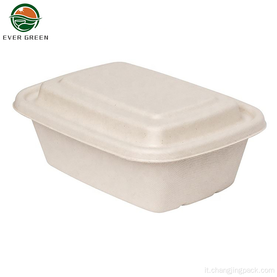 Imballaggio alimentare compostabile da asporto biodegradabile monouso