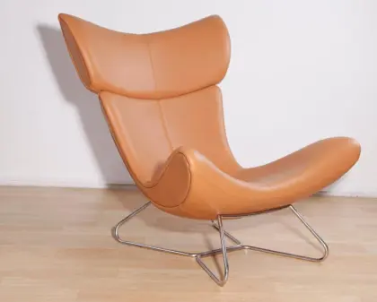 Leather Boconcept Imola lounge Chair and stool