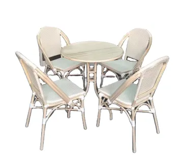 French Bistro Outdoor Garden Furniture Set - Table and 4 Chairs