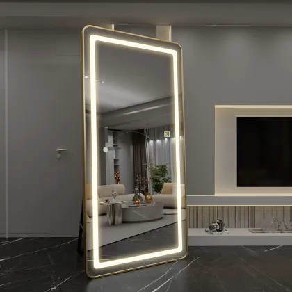 LED Dressing Make-Up Mirror with Glass Dressing Table