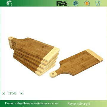 TF005/2016 Two Tone Color Napa Bottle Shape Bamboo Paddle Board with Long Handle Cheese Cutting Board