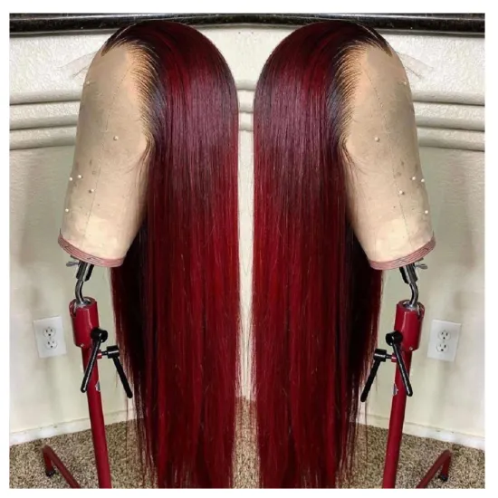 Cheap Wholesale Raw Peruvian Virgin Human Hair HD Full 1B 99J 27 30 Ombre Lace Frontal Wig Yeswigs Lace Front Wig Human Hair