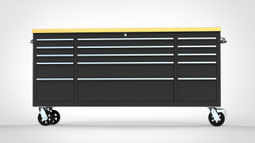 Safewell 72Inch 15 Drawer Black Pre-Coated Tool Cabinet