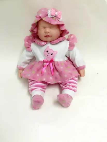 18" Pink White Dress Baby Doll