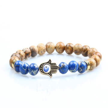 New trendy power picture stone beaded lucky evil bracelet accessories