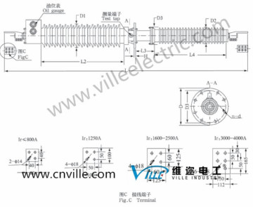 72.5kV ~252kV OIP Condenser wall bushing
