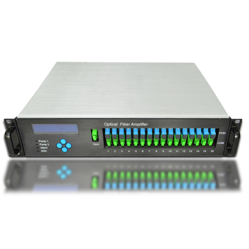 High Power FTTH Optical Dual Power CATV 16 Port 23 dBm 1550 nm WDM EDFA