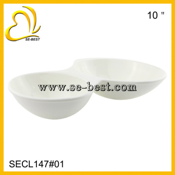10" IRREGUALR SALAR BOWL; 2 SECTION PLASTIC SALAD BOWL