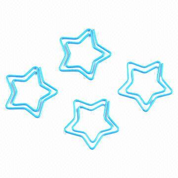 Eco-friendly PET (PVC) wrapping steel wire star-shaped promotional gift stationery paper clip
