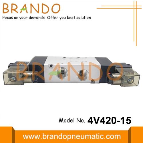 4V420-15 1/2'' Pneumatic Solenoid Valve 5/2 Way 24VDC