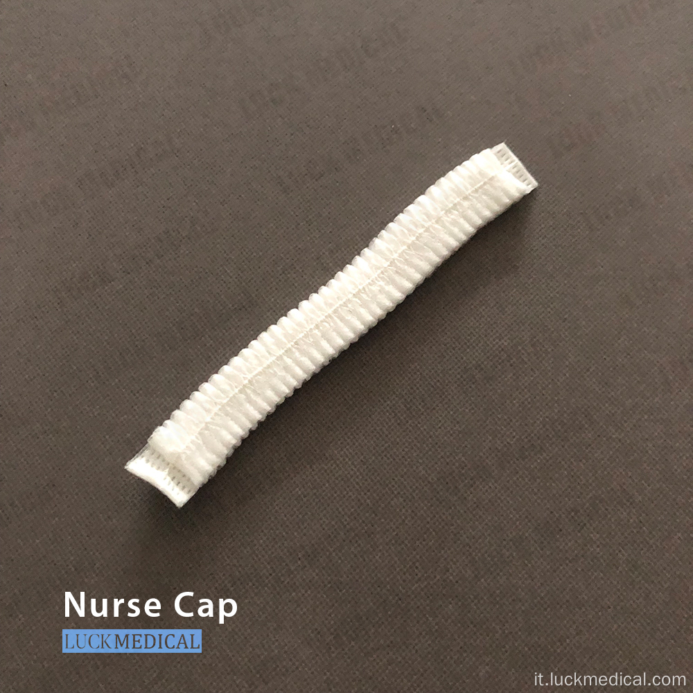 Disposolbe Cap medico elasticitato Blu Nurse Cap