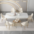 Muebles de habitación de silla de comedor cromado elegante marrón moderno