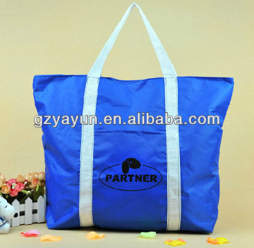 2016 hot sale travel nylon nylon shopping stripe beach shopping bag