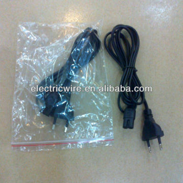 H03VVH2-F VDE Power Cord EU 2-pin Plug and Figure 8 Connector