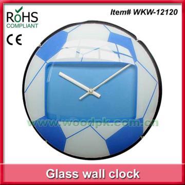 Design football shape crystal glass wall clock