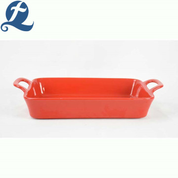 OEM Accept Solid Color Stoneware Bakeware With Handles