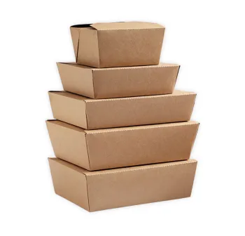 Popular Disposable Packing Kraft Paper Takeaway Lunch Box