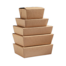 Popular Disposable Packing Kraft Paper Takeaway Lunch Box