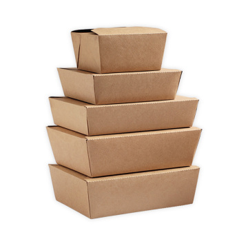 Popular Disposable Packing Kraft Paper Takeaway Lunch Box