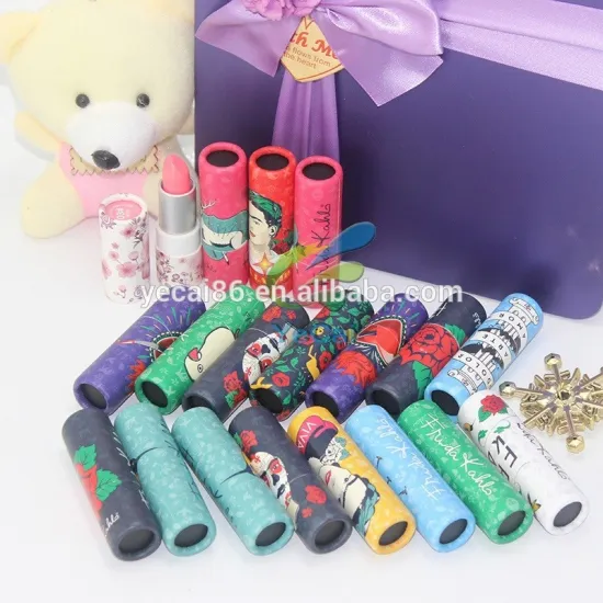 China supplier fashion design round paper lipstick box custom logo
