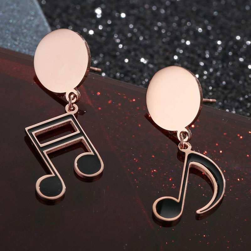 Musical Note Earrings Gold