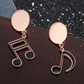 Nieuwe Design Rose Gold Music Note Oorbellen