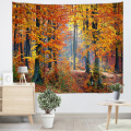 Yellow Leaves Forest Wall Tapestry Natural Landscape Tapestry Wall Hanging for Livingroom Bedroom Dorm Home Decor