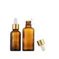 Luxe lege Essentiële olie -druppelaar Glassfles Timpel Deksel 5 ml tot 150 ml voor Cosmetics Skin Care Serum Packaging