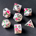 Flower Featured DND Razor Edged Dice, Flower Engraving DNDND 7 PCS D&D Dice Set for Dungeons and Dragon Tabletop Game