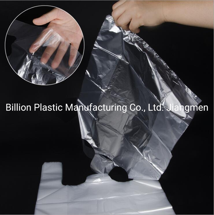 Wholesale Clear Handle T Shirt Garbage Food Vegetable Packing Grocery Plastic Shopping Bag