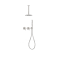 Hotel-Grade Brushed Nickel Shower System: Concealed Mixer Faucet Set with Rainfall Head and Wall Mount Options for Bathroom