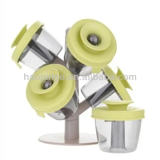 6pcs plastic kitchen Rotating decorative spice rack