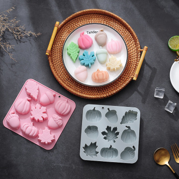 Pumpkin Leaves Themed Handmade Soap and Chocolate Baking Molds - Double Custom Shapes Silicone Mold Set