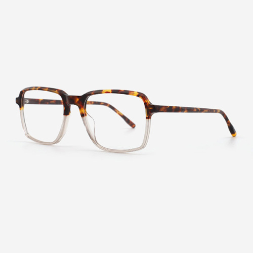 Rectangular Laminated Acetate Men's Optical Frames 23A3058