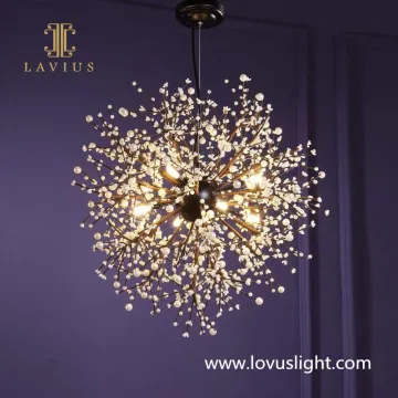 Golden light luxury fireworks chandelier villa chandelier 2022 new popular modern creative chandelier