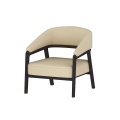 silla de cuero de madera de diseño de sofá silla sólida