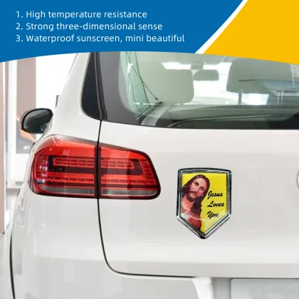 3D Aluminium Jesus Loves You Car Emblem Badge