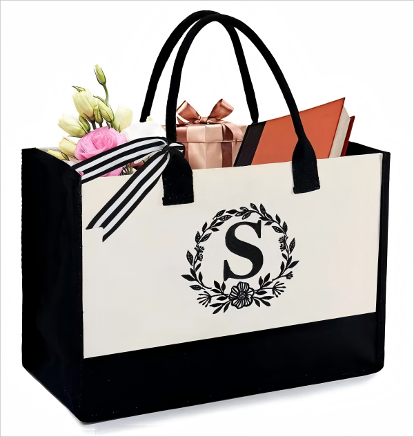 Custom simple pattern canvas tote bag
