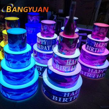 Customizable LED Light Display Stand for Birthday Cakes in Nightclubs