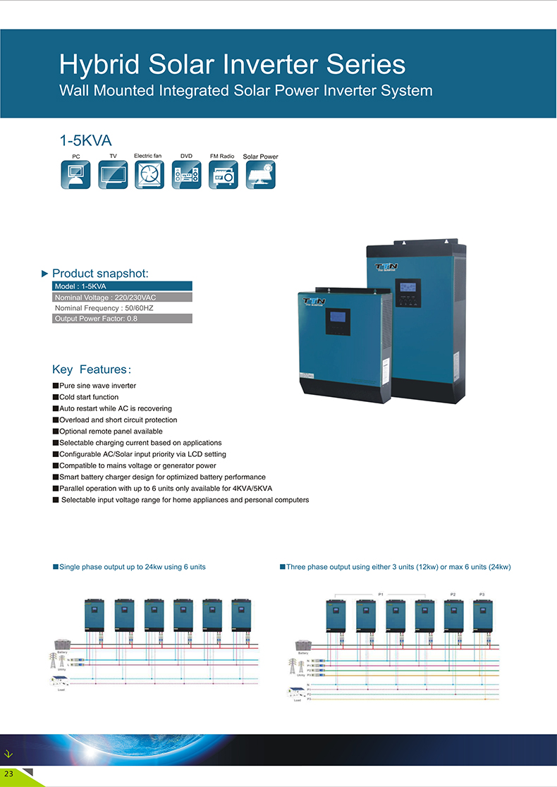 Onduleur solaire hybride 4KVA / 5KVA