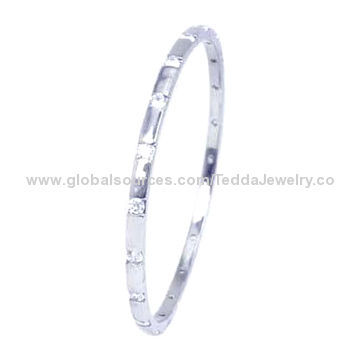 Bangles, Made of Brass and Cubic Zirconia, Small Orders are Welcome