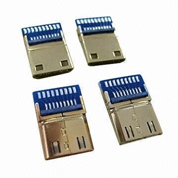 Micro HDMI Gold-plated USB Connectors in SMT Type, ODM and OEM Services are Provided
