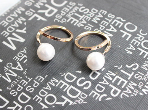 2014 Hot Selling Metal Round Imitation Jewelry with Pearl in Real Gold Plating Earrings for Women