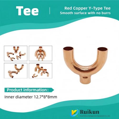 Accesorio en T de cobre para sistemas de tuberías