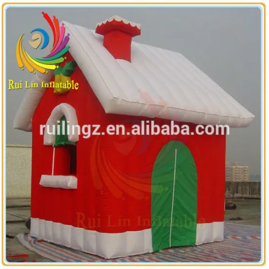 small inflatable chrismas, red air house for christmas decorations