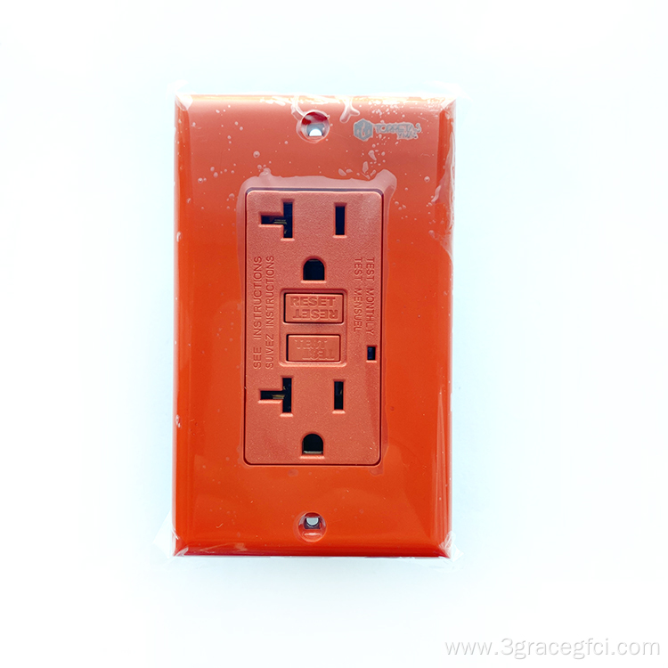 South America GFCI Orange Color GFCI receptacle outlet