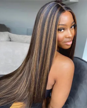 Hd Transparent Lace Front Piano Ombre Color Wig Raw Brazilian Natural Straight Human Hair Lace Frontal Wig