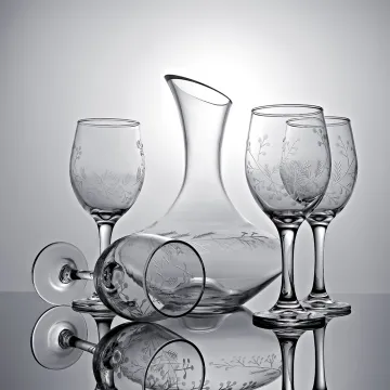 Wine glasses and decanter set