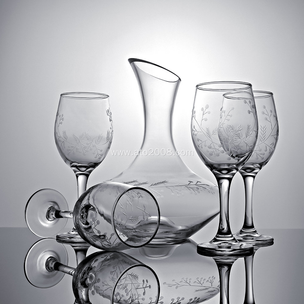 Wine glasses and decanter set