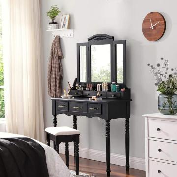 Modern Dresser Bedroom Makeup Table With Folding Mirror